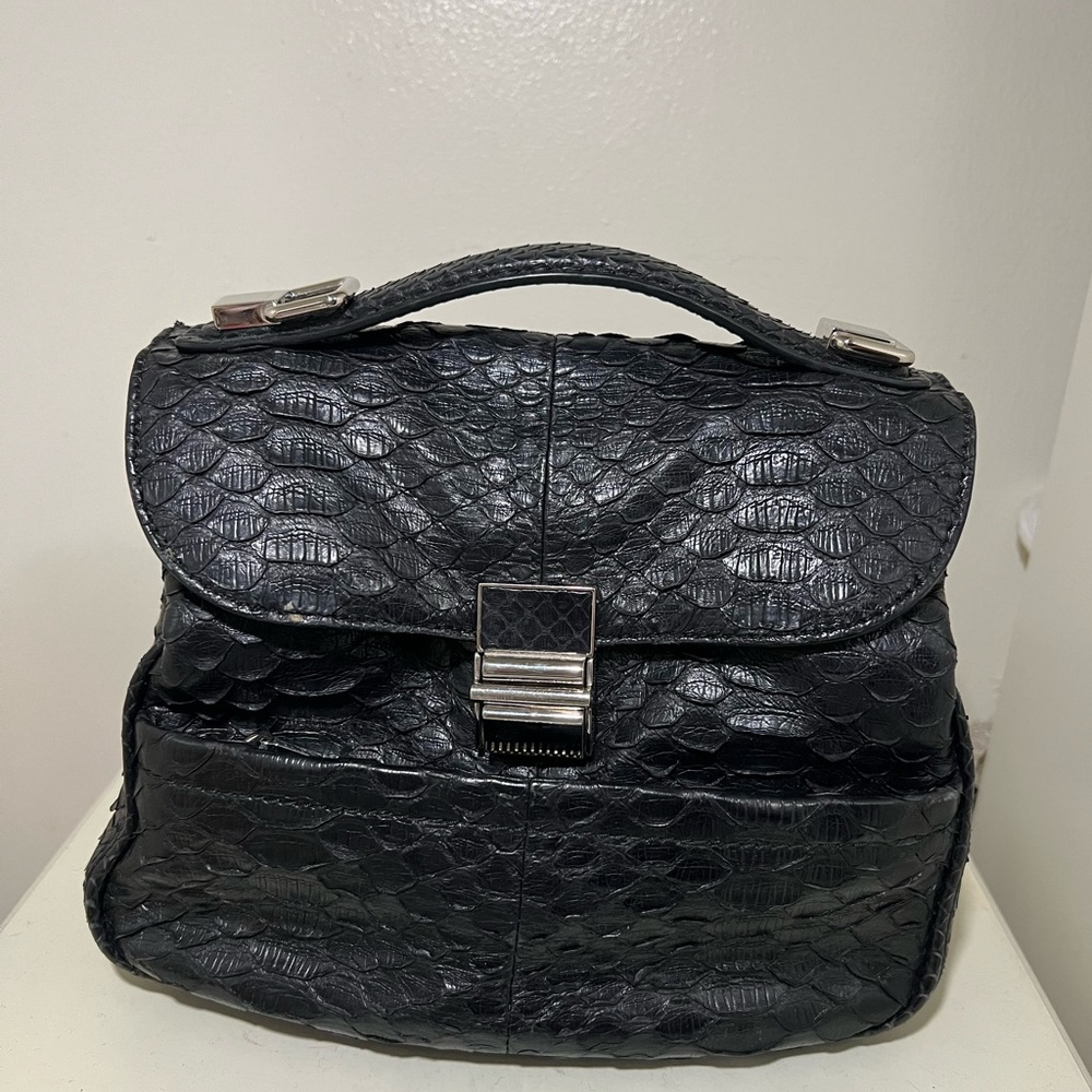 Proenza Schouler Kent Python Bag- Black